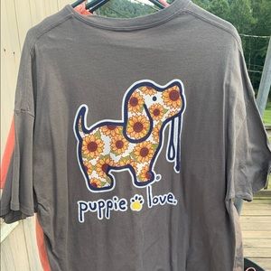 Puppy love Sunflower shirt